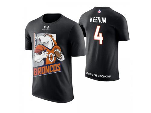 Men Denver Broncos Case Keenum #4 Black Cartoon And Comic Artistic Painting T-Shirt