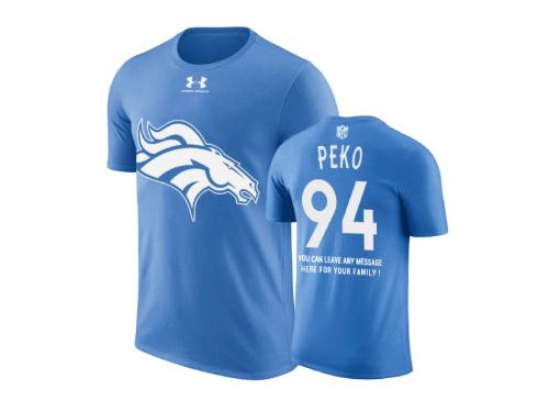 Men Denver Broncos Domata Peko #94 Powder Blue Father Day Gift With Message T-Shirt