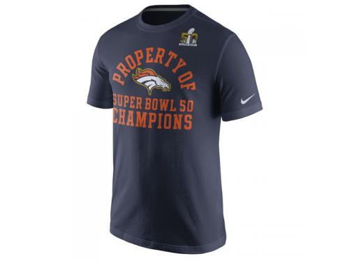 Men Denver Broncos Nike Celebration Property of Super Bowl 50 Champions T-Shirt - Navy