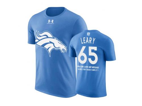 Men Denver Broncos Ronald Leary #65 Powder Blue Father Day Gift With Message T-Shirt