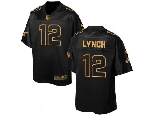 Men Nike Denver Broncos #12 Paxton Lynch Pro Line Black Gold Collection Jersey