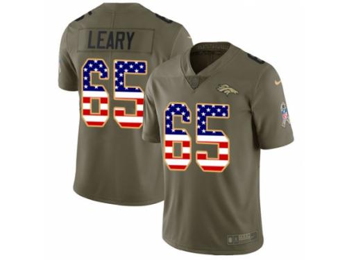 Men Nike Denver Broncos #65 Ronald Leary Limited Olive/USA Flag 2017 Salute to Service NFL Jersey