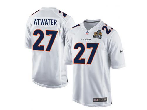 Men Nike NFL Denver Broncos #25 Steve Atwater Super Bowl 50 Game White Jersey