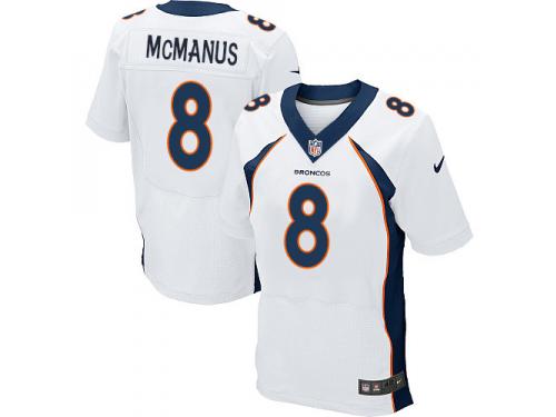 Men Nike NFL Denver Broncos #8 Brandon McManus Authentic Elite Road White Jersey