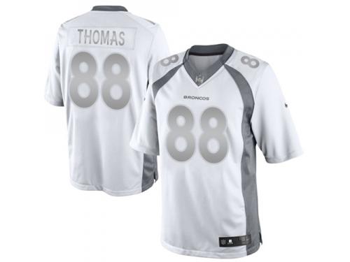 Men Nike NFL Denver Broncos #88 Demaryius Thomas White Platinum Limited Jersey