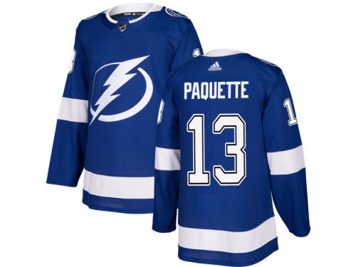 Men's Adidas NHL Tampa Bay Lightning #13 Cedric Paquette Authentic Home Jersey Royal Blue Adidas