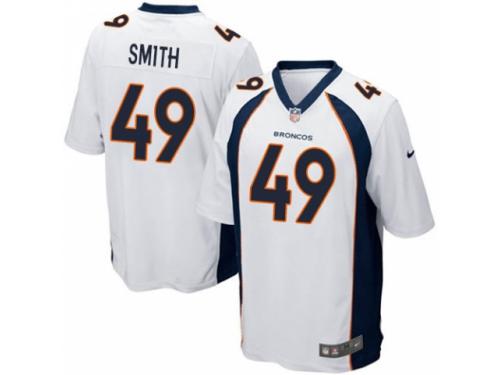 Men's Nike Denver Broncos #49 Dennis Smith Game White NFL Jersey