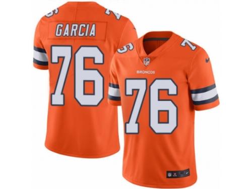 Men's Nike Denver Broncos #76 Max Garcia Limited Orange Rush NFL Jersey
