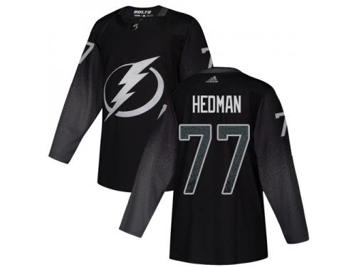 Men's Tampa Bay Lightning #77 Victor Hedman Black Alternate Authentic Hockey Jersey