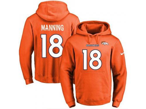 NFL Men's Nike Denver Broncos #18 Peyton Manning Orange Name & Number Pullover Hoodie