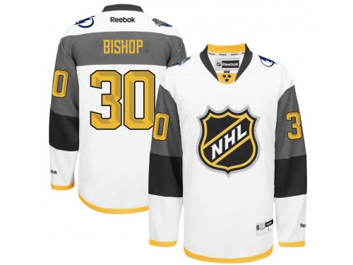 NHL Reebok Tampa Bay Lightning #30 Ben Bishop Men 2016 All-Star White Jerseys