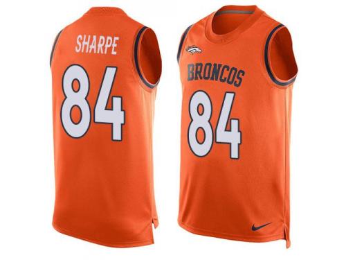 Nike Broncos #84 Shannon Sharpe Orange Team Color Men Stitched NFL Tank Top