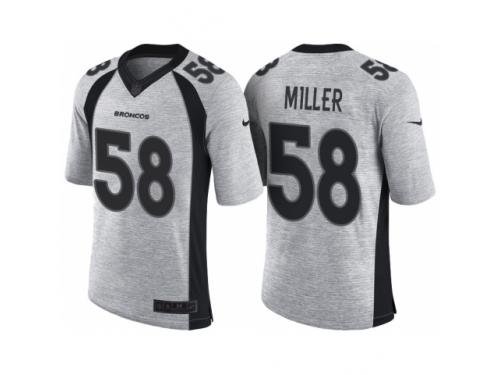 Nike Denver Broncos #58 Von Miller 2016 Gridiron Gray II Men's NFL Limited Jersey