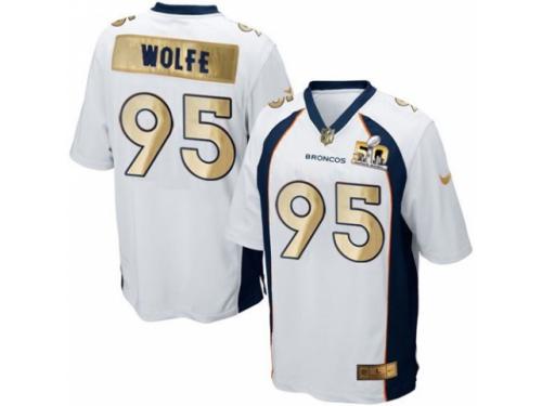 Nike Denver Broncos #95 Derek Wolfe White Men's Stitched NFL Game Super Bowl 50 Collection Jersey