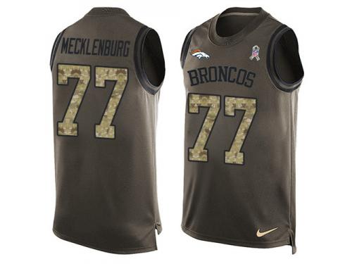 Nike Karl Mecklenburg Green Men's Jersey - NFL Denver Broncos #77 Salute to Service Tank Top