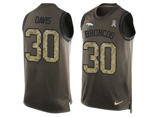 Nike Men NFL Denver Broncos #30 Terrell Davis Olive Salute To Service Tank Top