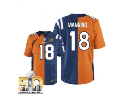 Peyton Manning Youth Jersey - Denver Broncos #18 Broncos Colts Two Tone Super Bowl 50 Bound Nike NFL