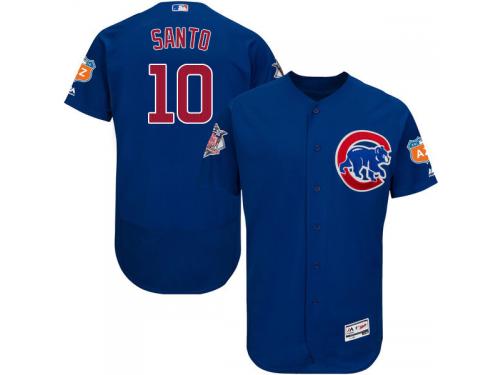 Royal Blue Ron Santo Men #10 Majestic MLB Chicago Cubs Flexbase Collection Jersey