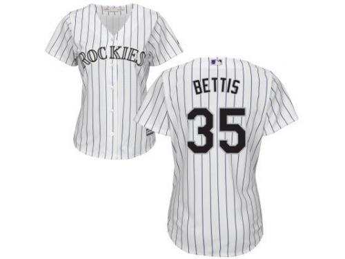 White Chad Bettis Women #35 Majestic MLB Colorado Rockies 2016 New Cool Base Jersey