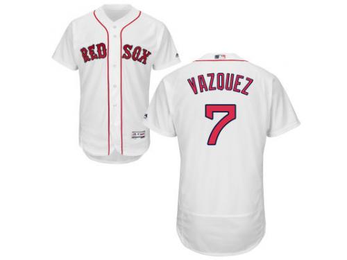 White Christian Vazquez Men #7 Majestic MLB Boston Red Sox Flexbase Collection Jersey
