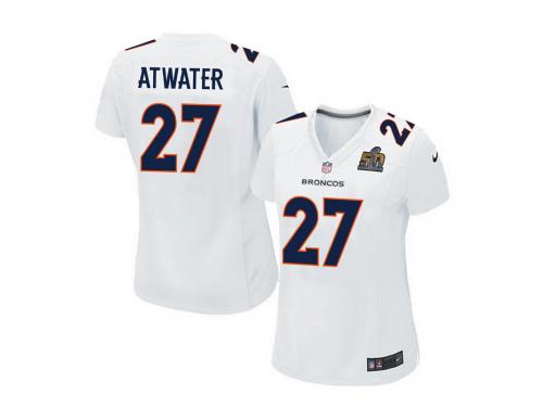 Women Nike NFL Denver Broncos #25 Steve Atwater Super Bowl 50 Game White Jersey