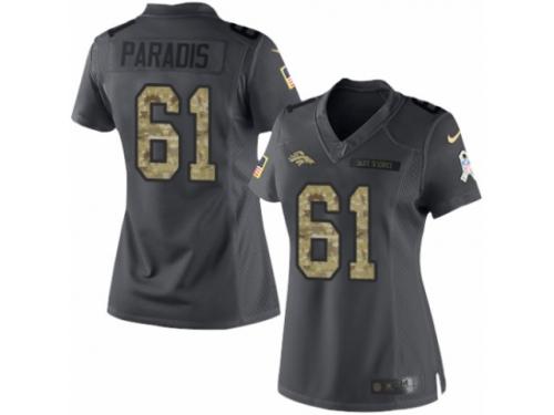 Women's Nike Denver Broncos #61 Matt Paradis Limited Black 2016 Salute to Service NFL Jersey