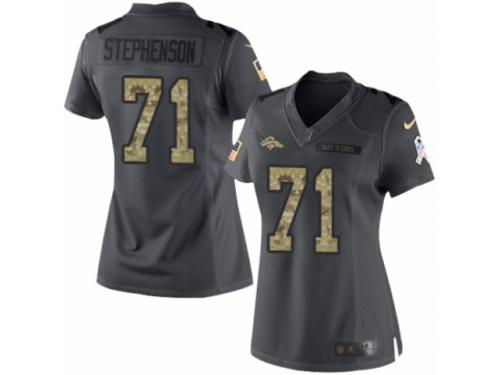 Women's Nike Denver Broncos #71 Donald Stephenson Limited Black 2016 Salute to Service NFL Jersey