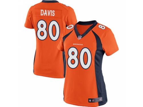 Women's Nike Denver Broncos #80 Vernon Davis Game Orange Team Color NFL Jersey