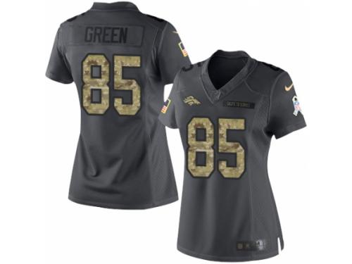 Women's Nike Denver Broncos #85 Virgil Green Limited Black 2016 Salute to Service NFL Jersey