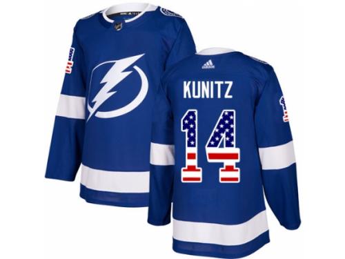 Youth Adidas Tampa Bay Lightning #14 Chris Kunitz Blue USA Flag Fashion NHL Jersey