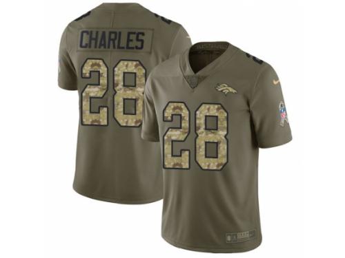 Youth Nike Denver Broncos #28 Jamaal Charles Limited Olive/Camo 2017 Salute to Service NFL Jersey