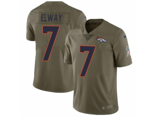 Youth Nike Denver Broncos #7 John Elway Limited Olive 2017 Salute to Service NFL Jersey
