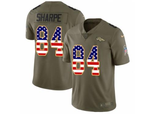Youth Nike Denver Broncos #84 Shannon Sharpe Limited Olive/USA Flag 2017 Salute to Service NFL Jersey