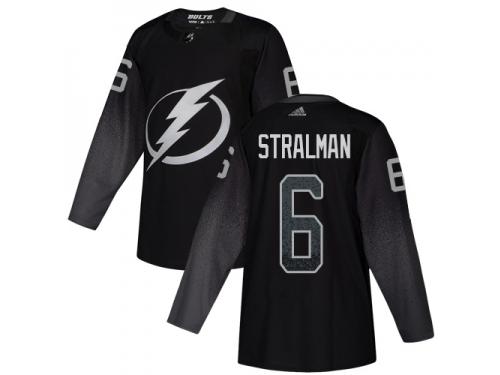 Youth Tampa Bay Lightning #6 Anton Stralman Black Alternate Authentic Hockey Jersey