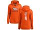 #87 Noah Fant Orange Football Backer Women's Denver Broncos Pullover Hoodie
