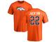 Men #22 Kareem Jackson Orange Football Name & Number Logo Denver Broncos T-Shirt