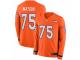 Men Nike Denver Broncos #75 Menelik Watson Limited Orange Therma Long Sleeve NFL Jersey