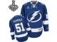 Men Reebok Tampa Bay Lightning #51 Valtteri Filppula Premier Royal Blue Home 2015 Stanley Cup Patch NHL Jersey