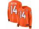 Women Nike Denver Broncos #14 Courtland Sutton Limited Orange Therma Long Sleeve NFL Jersey