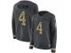 Women Nike Denver Broncos #4 Case Keenum Limited Black Salute to Service Therma Long Sleeve NFL Jersey
